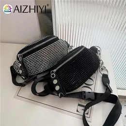 Taille Taschen Mode Tasche Glänzende Diamant Kette Schulter Umhängetasche Fanny Pack Frauen Geburtstag Party Geschenk 230208