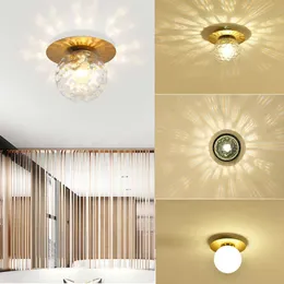 Lights Modern E27 Lampor Billiga för restaurang Aisle Corridor Balcony Decoration Luxury Glass LED Takljus 0209
