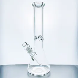 Narghilè in vetro borosilicato alto 13 pollici, pistola fumogena a bicchiere spesso sovrappeso asta triangolare trasparente liscia di grande diametro GB-655