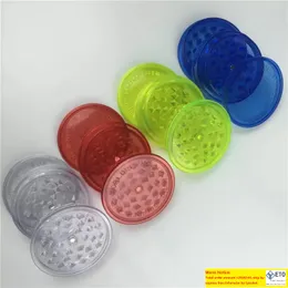 grinder 60mm 3 piece plastic grinder with green red blue clear plastic teeth colorful herb tobacco grinders for smoking fast shipping