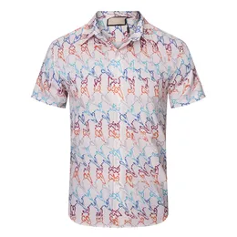Designer-Hemd für Herren, Hemden mit Knöpfen, Bowling-Hemd mit Buchstaben, Hawaii-Blumenmuster, Freizeithemden für Herren, schmale Passform, kurzärmeliges Kleid, hawaiianisches T-Shirt M-3XL