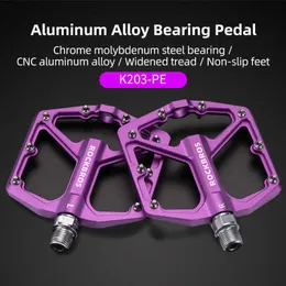 Cykelpedaler Rockbros aluminiumlegering cykelpedaler MTB Road Anti-Slip Ultralight Sealed Bearing ett stycke Gjutning Anti-oxidation Bike Pedals 0208