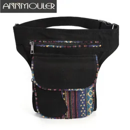 Marsupi Annmouler per donna Marsupio stile bohemien Tasche per telefono patchwork anca da donna Borsa da gamba di grande capacità 230208