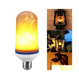 Led Bulbs Flame Effect Light Bb E27 6W Simated Flickering Vintage Lamps For Bar Xmas Holidays Festival Decoration Drop Delivery Ligh Dh6Nz