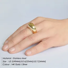 Mode einfache Edelstahlringe für Frauen Bogenringe Schmuck geometrisch