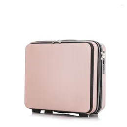 Kosmetiktaschen Mini Netter 16-Zoll-Make-up-Koffer mit Sicherheitsschloss Weiblicher Gepäckkoffer Tragbare kleine Reisetasche Aufbewahrungsbox