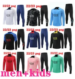 22 23 psgs tracksuit 2022 2023 MBAPPE kids and men training suit long sleeve Football soccer Jersey kit uniform chandal adult boys