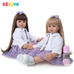 Puppen Superpuppe mit langen Haaren 24-Zoll-Rebornpuppen 60 cm Stoffkörper realistische Prinzessin Mädchen Babypuppe für Kindergeburtstag Weihnachtsgeschenke 230209