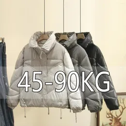 Donne femminile di grandi dimensioni Donne inverno Streetwole Street Coote Solido Patto imbottito Caldo Fema Parka Black Abbigliamento Plus