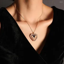 Collane con ciondolo Collana a forma di cuore Po Picture Locket Forever And Always Carved Secret Message For Lover Couples