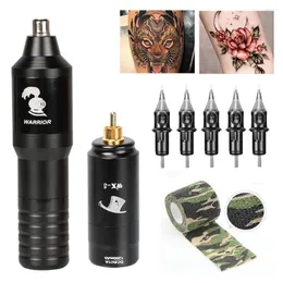 Tattoo Guns Kits Professional Machine Kit Complete Rotary Pen Set 1200MAH Wireless Power Supply RCA Jac With Caritdge Needle