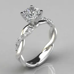 Кольцо солятерии Новые модные кристаллические кольцы кольца для женщин для женщин ААА белый циркон кубические элегантные женские свадебные украшения подарки Y2302