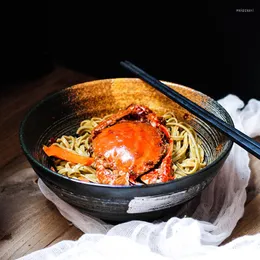 Skålar antowall japansk stil 8 tum soppskål med miso ramen sallad keramisk retro bordsartiklar stort