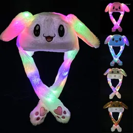 Berretti Divertente Cappello Donna Uomo Bambini Illuminazione Orecchie Peluche Può Spostare Cap Bambini Brillare Inverno Caldo Festa #L10