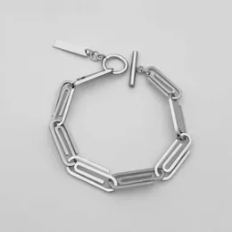 Цепочка звена Титановая сталь геометрический браслет ретро -браслет мужчины и женщины из нержавеющей стали.