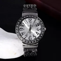 손목 시계 패션 빈티지 뱅글 시계 여성 숙녀 건 검은 여자 석영 montres femme horloge dames