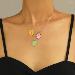Anhänger Halsketten Großhandel Herzförmige Halskette Für Frauen Paar Ketten Choker Hals Schmuck Mädchen Einfache Party Geschenke Zubehör 2023