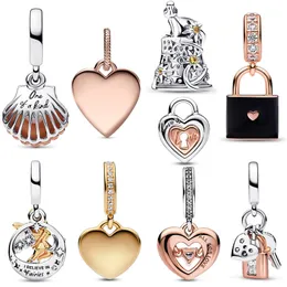 Valentine's Day new charms bracelets gift love key pendant mouse women beads DIY fit Pandora bracelet ladies party wedding designer jewelry 16-21cm