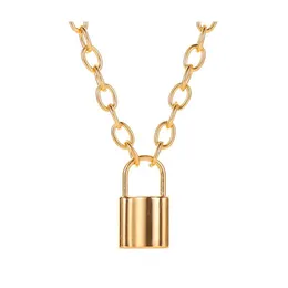 Pendant Necklaces Stainless Steel Sier Color Padlock Brand Link Chain Lock Collar Ras Du Cou Collier Femme Women Drop Delivery Jewel Dhgwr