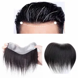 Synthetic s Frontal Hairpiece for Men Natural Black line Loss Straight Tape in Human Toupee Replacement System 230210