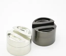 Novo 75 MM de Diâmetro De Quatro Camadas De Zinco Liga Sulco Bilateral Novo Dente Smoke Grinder Triturador De Fumo De Metal