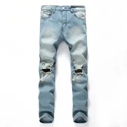 Men's Jeans Nostalgic Big Ragged Denim Trousers Summer And Autumn Tide Ripped Hip-hop Casual Plus Size Pants