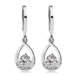 Dangle Chandelier Fashion Exquisite Inlaid Zircon Drop Earrings Female Shiny White Gemstone Daily Party Gifts Earring Delivery Jewe Dhr0V