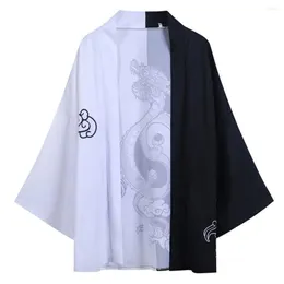 Men's Casual Shirts Summer Japanese Five Point Sleeves Kimono Mens And Womens Cloak Jacke Top Blouse Loose Fashion Plus Oversized Quick Dry