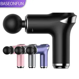 Baseonfun portatile pistola a percussione pistola massaggiatore per corpo collo profondo tessuto muscolare rilassamento gotta sollievo dal dolore 0209