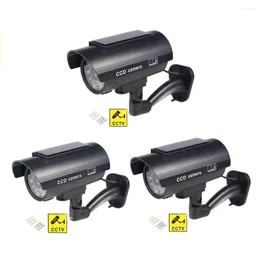 3pcs/1bag Fake Dummy Camera Solar Simulation Waterproof Outdoor Indoor CCTV Security Surveillance With Flashing Red LED