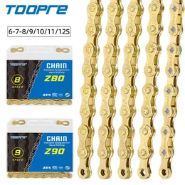 Toopre Mountain Bike 6-7-8/9/10/11/11/12 سرعات سلسلة ذهبية EIEIO 116L SPEED SPEED Carbon Stains Bicycle Parts 0210