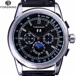 Forsining Luxury Moon Phase Design Shanghai Bewegung Mode Casual Wear Automatic Watch Scale Mens Watch Top Marke Luxury231k