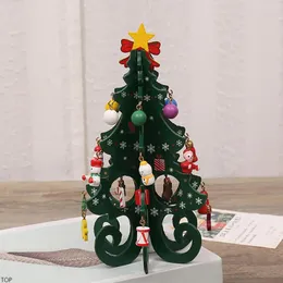 Dekoracje świąteczne Drzewo Dzieci ręcznie robione majsterkowanie stereo drewniana scena dekoracja ozdoby ornamentów