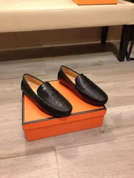 Lyx Nya Loafers Klänning Skor H Logo Fritid Äkta Läder Office Walk Casual Prägling Storlek 38-44