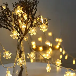 Christmas Decorations 10Lamps LED Snowflake Lights String For Party Home Outdoor Decoration Tree Ornaments LightsChristmas DecorationsChrist