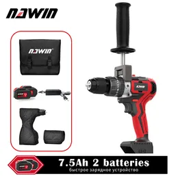 Electric Drill Nawin 12 tum 13mm Industrial Electric Screwnriver Ice Borr för fiske 125Nm Brushless Impact Electric Drill for Concrete 230210