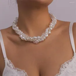 Girocollo Collane di perle imitazione vintage Collare gotico a catena per gioielli da sposa per feste con ciondoli di moda