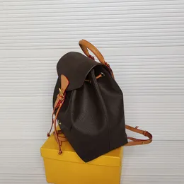 Good quality Leather Backpack Style Brown flower Woman Travel Bags men Backpacks Embossing famous designer double shoulder Sport Bag handbags
