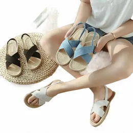 Crocus Girl Sandals Thong Women Vintage Rope Fashion Sneaker Buckle Slippers Summer A1