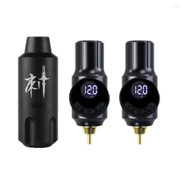 Kit di pistole per tatuaggi Set di macchine rotanti Penna corta con mini alimentatore wireless Batteria portatile 1500MAH Kit di trucco permanente RCA