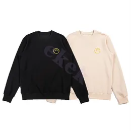 Moda lüks erkek uzun kollu sweatshirt gülümseme yüz mektub