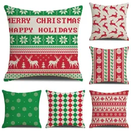 Pillow Microfine Christmas Cover Happy Covers Decorative Home For Living Room Bedroom