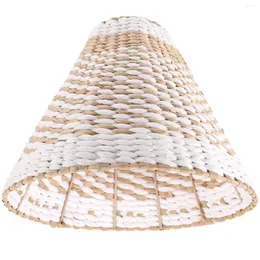 Lampy wiszącej odcień lampy odcieni odcienie osłony Light Pendantwall Stół zamienny żyrandol Vintage Rustic Rattan Wicker Sufit