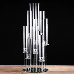 10 arms clear tall crystal candle holder glass candelabra wedding centerpieces wholesale Ocean express Rail Truck