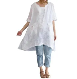 Vestidos de maternidade muqgew mulheres plus size size moda irregular linho solto camisa curta blusa vintage ropa premama embarazadas5998472