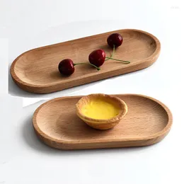 Piatti Piatto di legno riutilizzabile Piatto da dessert rotondo giapponese Pane Snack Frutta Stoviglie Vassoio Piatti che servono forniture da cucina
