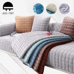 Tampas de cadeira de cor sólida capa de sofá não deslizante depalha de pelúcia macia para molho para mobiliário de mobília de sala de estar Couch 230209