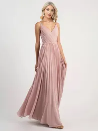 Runway Dresses Lucyinlove Elegant Chiffon V-ringning veckad aftonklänning Formell fest Prom Gown Dresses Robe Vestidos de Fiesta för kvinnor 230210