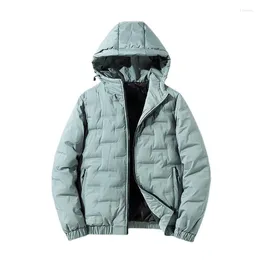 Men's Jackets White Duck Down Men Jacket 2023 Winter Lightweight Windproof Warm Korean Fashion Clothes Trendy Zip Up Hoodie Middle-aged