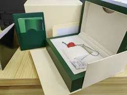Luksusowe wysokiej jakości wieczne zielone pudełko zegarkowe drewniane pudełka na 116660 126600 126710 126711 116500 116610 ZWEDNIKI AKCESORIA Pudełka 666